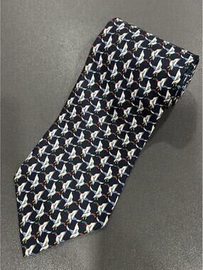 Brooks Brothers Makers Men’s 100% Silk Tie Necktie Navy Blue W/ Ducks BB10